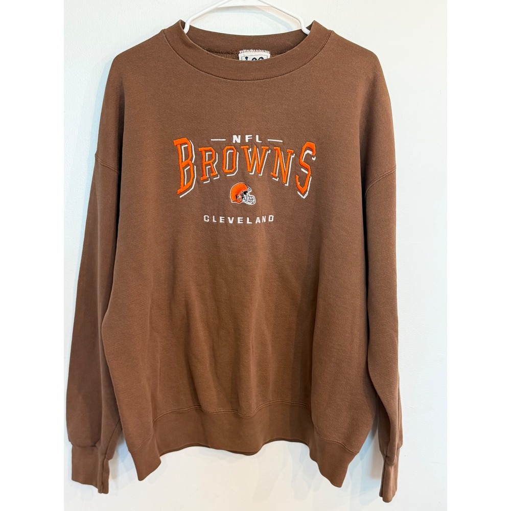 Vintage Lee Sport Cleveland Browns NFL Sweatshirt Brown Made in USA 90s Size XL